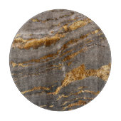 Grauer, goldgezinkter Marmorhintergrund. Schneidebrett (Vorderseite)