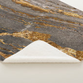 Grauer, goldgezinkter Marmorhintergrund. Sherpadecke (3/4)