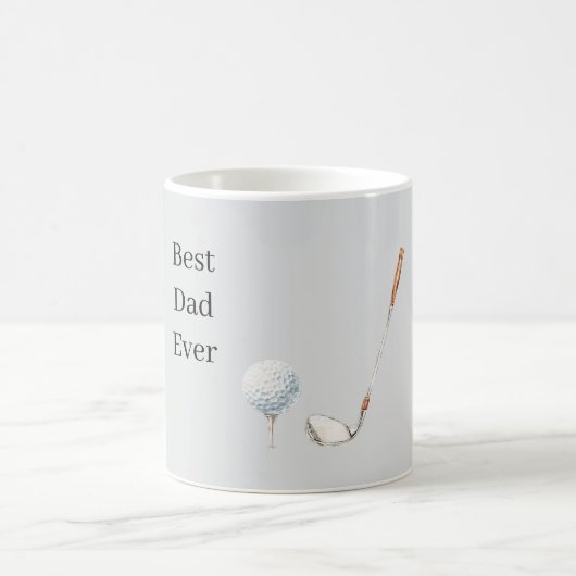 Grauer Golfschlägerball Bester Vater Kaffeetasse (Mittel)