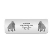 Grauer Gorilla-Design-Rücksendeadresse (Vorne)