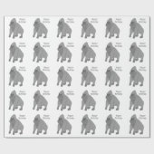 Grauer Gorilla Geburtstag Geschenkpapier (Flach)