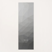 Grauer Gradient-Geometrischer-Netzmuster-Monogramm Yogamatte (Vorderseite)