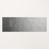 Grauer Gradient-Geometrischer-Netzmuster-Monogramm Yogamatte (Vorderseite (Horizontal))
