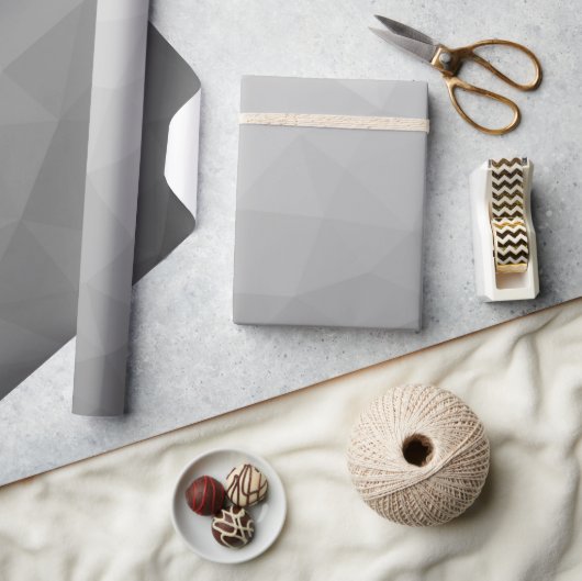 Grauer Gradient-Geometrisches-Netzmuster Geschenkpapier (Basteln)