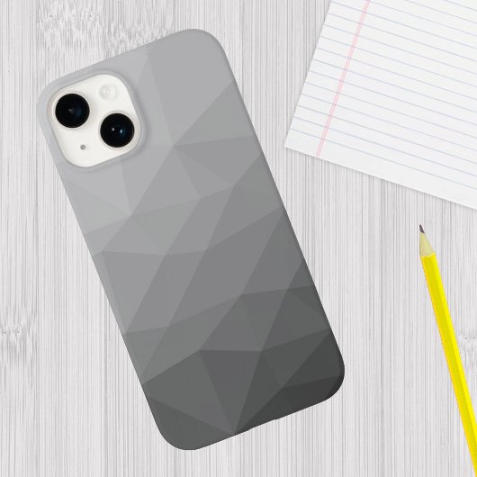 Grauer Gradient-Geometrisches-Netzmuster iPhone Hülle