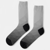 Grauer Gradient-Geometrisches-Netzmuster Socken (Linkes Detail)