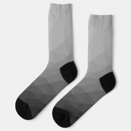 Grauer Gradient-Geometrisches-Netzmuster Socken (Linkes Detail)