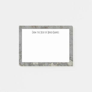 Grauer Granit-Marmor-männliches personalisiertes Post-it Klebezettel