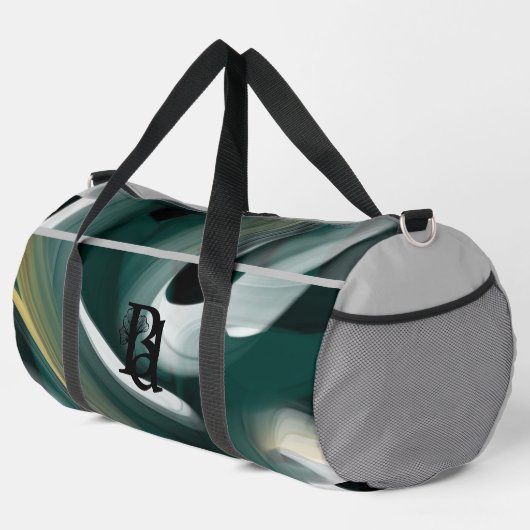 Grauer, großer Gym Duffel Bag Trend Abstrakt grün Duffle Bag (Rechte Ecke)