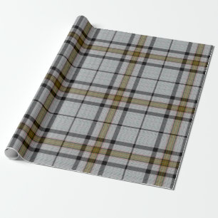 Grauer grüner Tartan Kariert Geschenkpapier