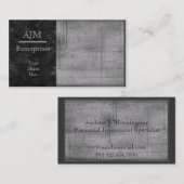 Grauer Grunge-Minimalistische Gewohnheit Visitenkarte (Vorne/Hinten)