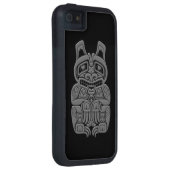 Grauer Haida-Geist betrifft Schwarzes Case-Mate iPhone Hülle (Rückseite/rechts)