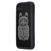 Grauer Haida-Geist betrifft Schwarzes Case-Mate iPhone Hülle (Rückseite Links)