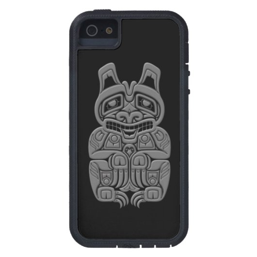 Grauer Haida-Geist betrifft Schwarzes Case-Mate iPhone Hülle (Rückseite)