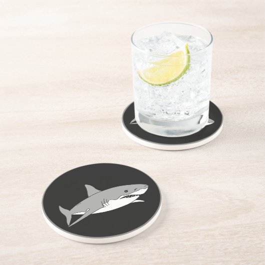 Grauer Haifisch Untersetzer (Seite)