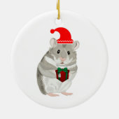 Grauer Hamster personalisierte Weihnachten Keramik Ornament (Hinten)