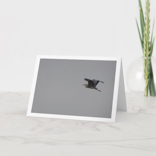 Grauer Heron Bird in Sky Card Karte (Vorderseite)
