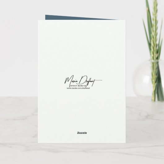 Grauer Heron mit rosa Mond Beileid Karte (Rückseite)