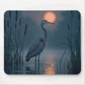 Grauer Heron mit rosa Mond Mousepad (Vorne)