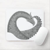 Grauer Herzdrache auf Weiß Mousepad (Mit Mouse)