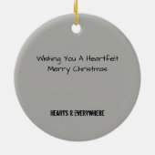 Grauer Herzstein auf der Strandverzierung Keramik Ornament (Hinten)