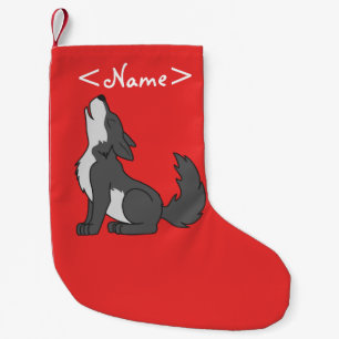 Grauer heulender Wolf-Welpe Kleiner Weihnachtsstrumpf