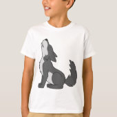 Grauer heulender Wolf-Welpe T-Shirt (Vorderseite)