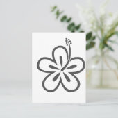 grauer Hibiskus Postkarte (Stehend Vorderseite)