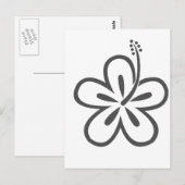 grauer Hibiskus Postkarte (Vorne/Hinten)
