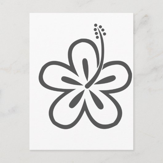 grauer Hibiskus Postkarte (Vorderseite)