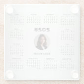 Grauer Hintergrund Benutzerdefiniertes Foto 2026 K Glasuntersetzer (Rückseite)