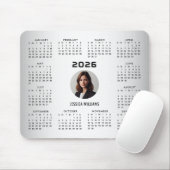 Grauer Hintergrund Benutzerdefiniertes Foto 2026 K Mousepad (Mit Mouse)