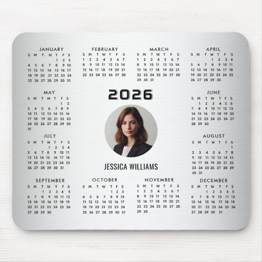 Grauer Hintergrund Benutzerdefiniertes Foto 2026 K Mousepad (Vorne)