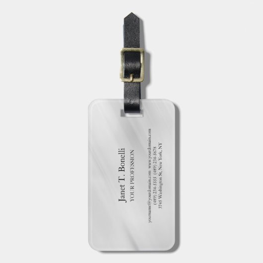 Grauer Hintergrund Elegant Schlicht Einfach Berufl Gepäckanhänger (Vorderseite vertikal)