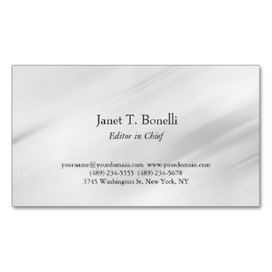 Grauer Hintergrund Elegant Schlicht Einfach Berufl Magnetische Visitenkarte