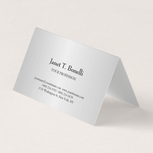 Grauer Hintergrund Elegant Schlicht Einfach Berufl Visitenkarten (Vorderseite)