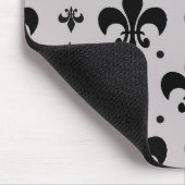 Grauer Hintergrund Fleur-de-lis-Muster Mousepad (Ecke)