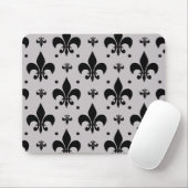 Grauer Hintergrund Fleur-de-lis-Muster Mousepad (Mit Mouse)