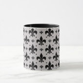 Grauer Hintergrund Fleur-de-lis-Muster Tasse (Zentrum)