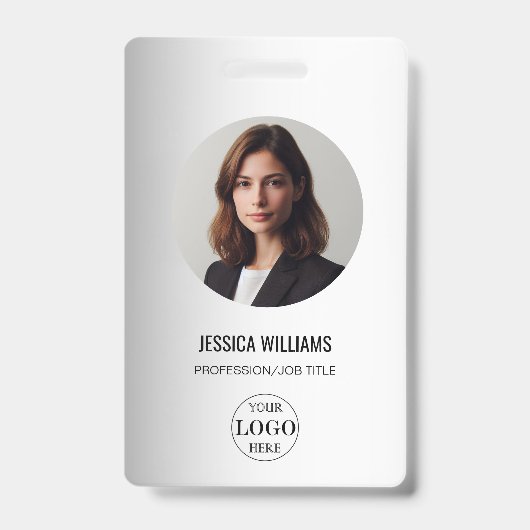 Grauer Hintergrund für benutzerdefinierte Logos Ausweis (Front)