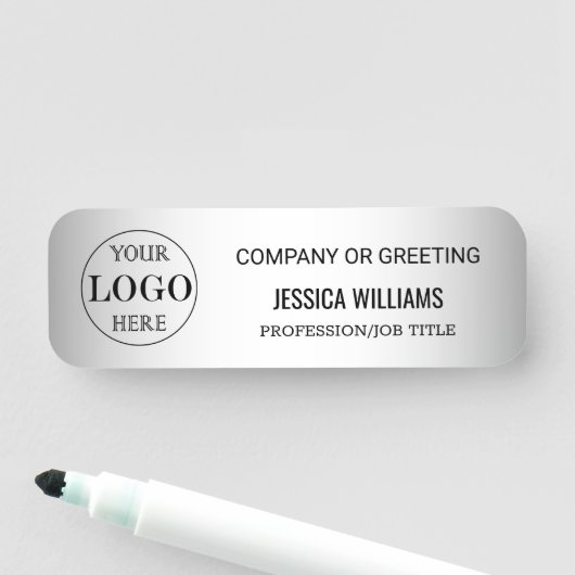 Grauer Hintergrund für benutzerdefinierte Logos Namensschild (Beispiel)