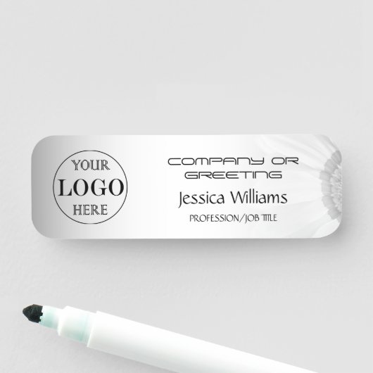 Grauer Hintergrund für benutzerdefinierte Logos Namensschild (Beispiel)