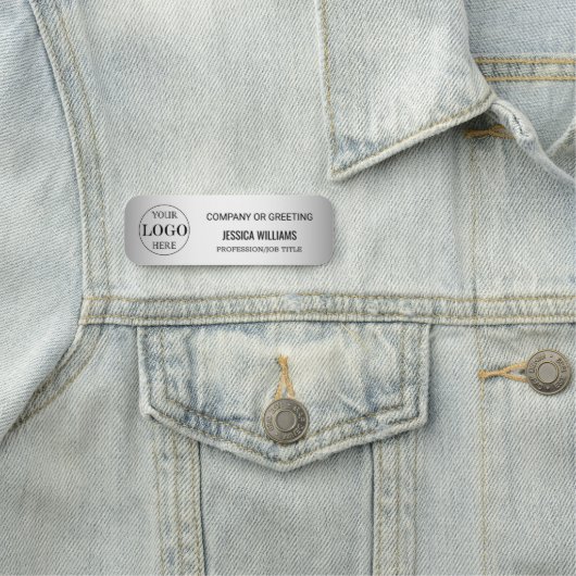 Grauer Hintergrund für benutzerdefinierte Logos Namensschild (Beispiel)