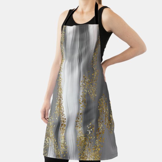 Grauer Hintergrund mit Goldglitterart, Gold, Golde Schürze (InSitu)