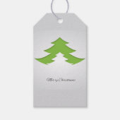 Grauer Hintergrund mit Weihnachtsbaum Geschenkanhänger (Vorderseite)
