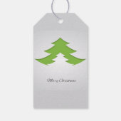 Grauer Hintergrund mit Weihnachtsbaum Geschenkanhänger (Rückseite)