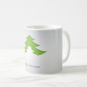 Grauer Hintergrund mit Weihnachtsbaum Kaffeetasse (VorderseiteRechts)