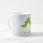 Grauer Hintergrund mit Weihnachtsbaum Kaffeetasse (Vorderseite Links)