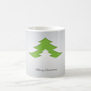 Grauer Hintergrund mit Weihnachtsbaum Kaffeetasse