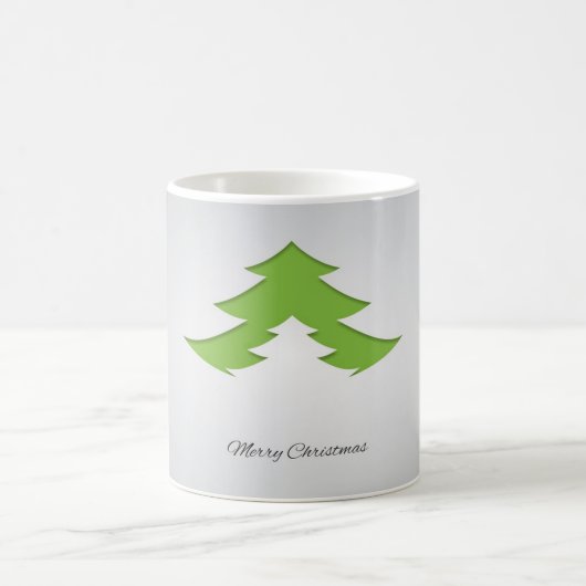 Grauer Hintergrund mit Weihnachtsbaum Kaffeetasse (Mittel)